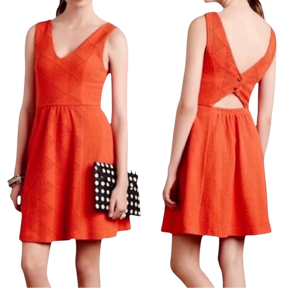 Anthropologie Maeve Textured Double V Dress